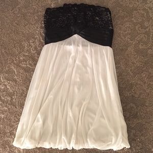 Beautiful lace black and white dress