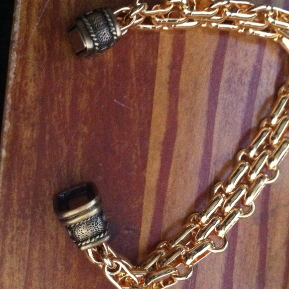 Gold-tone bracelet with magnetic clasp