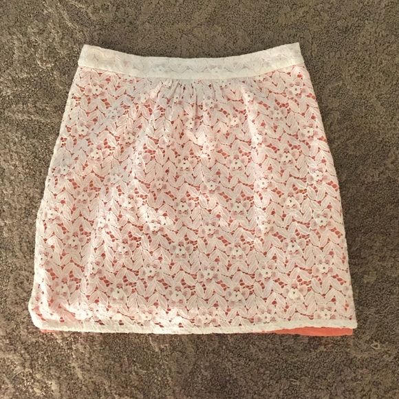 White floral skirt with peach background color!