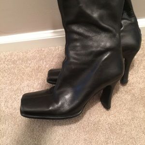 Black leather boots
