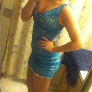 Aqua lace dress