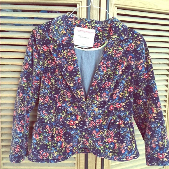 Floral corduroy blazer from Anthropologie