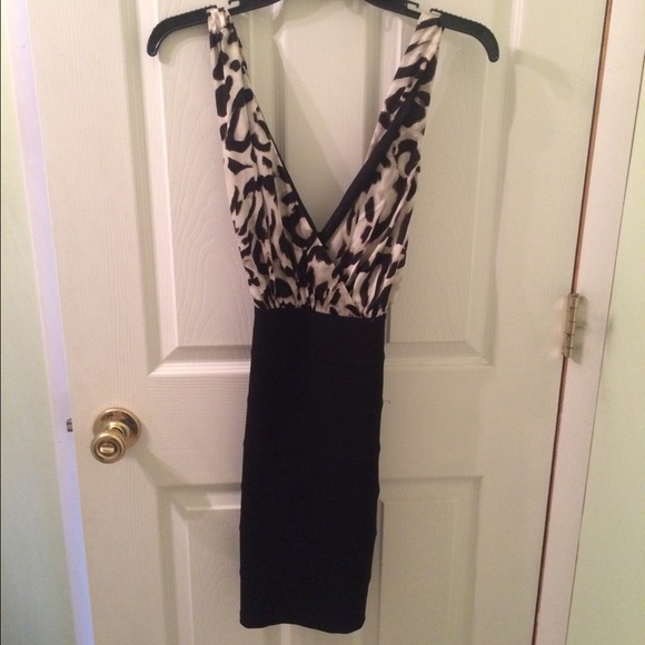 Black and cheetah print dress