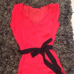 XS Zara bright orange v-neck sleeveless dress.