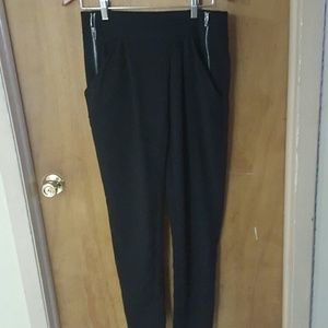 Black high waist cigarette pants with slippers