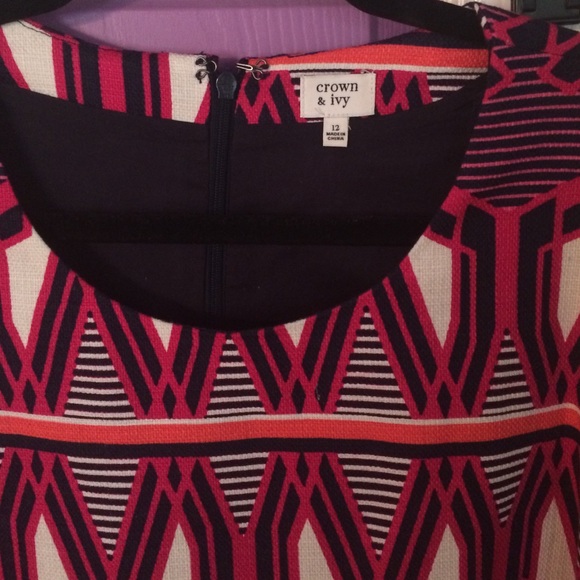 Navy, pink, and orange Crown & Ivy shift dress - Picture 2 of 2