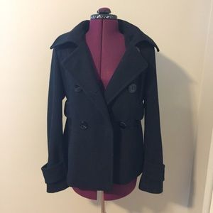 *SOLD* G by Guess black coat with removable hood S