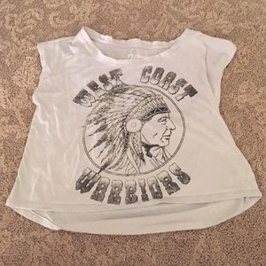 Gray graphic crop top