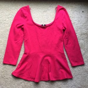 Pink peplum Express shirt