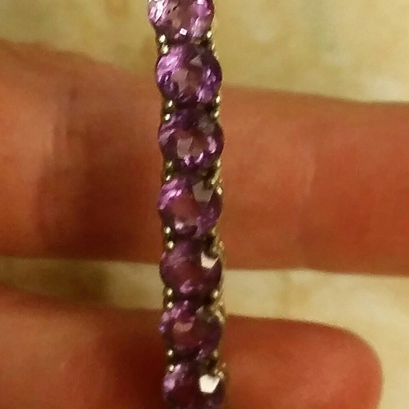 Stunning authentic amethyst silver tennis bracelet