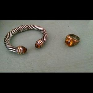 David Yurman cable bracelet and cable ring