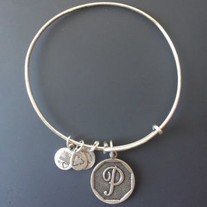 Alex and Ani Initial (P) Charm Bangle