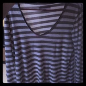 Grey long sleeve striped shirt