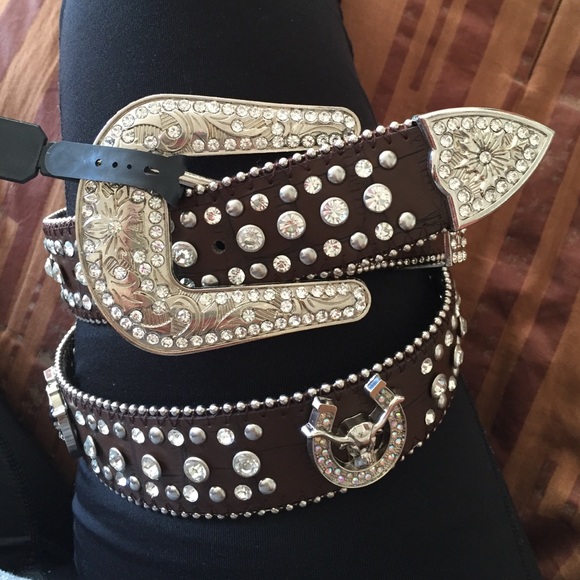 Western longhorn bling belt