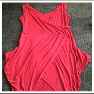 Deep V Neck Wrap Over Tulip Shape Party Dress Red!