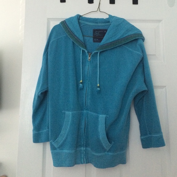 American Eagel 3/4 sleeve zip up hoodie - Picture 1 of 2