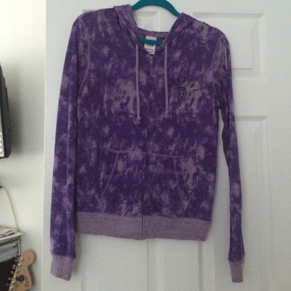 Victoria's Secret Pink zip up purple tiedye hoodie - Picture 1 of 1