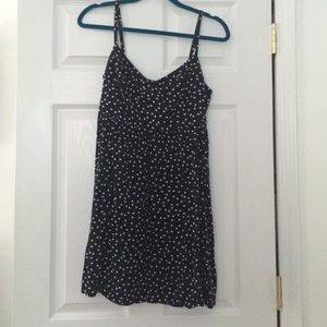 Patterned dress, navy blue
