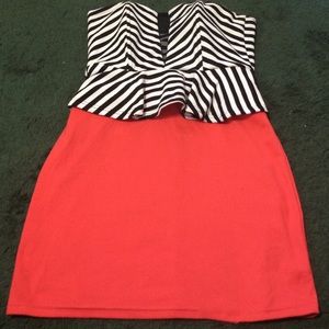 One Piece dress. Zebra design (top) peachy bottom!