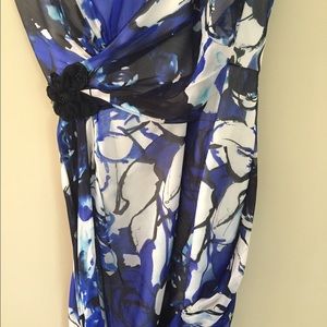 Strapless Blue & White Dress