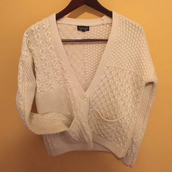 Topshop white knitted cardigan
