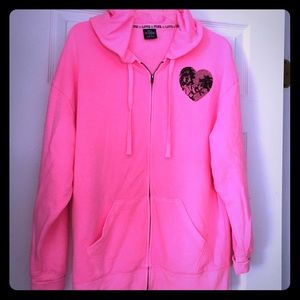 Victoria Secret Pink fleece oversized zip hoodie