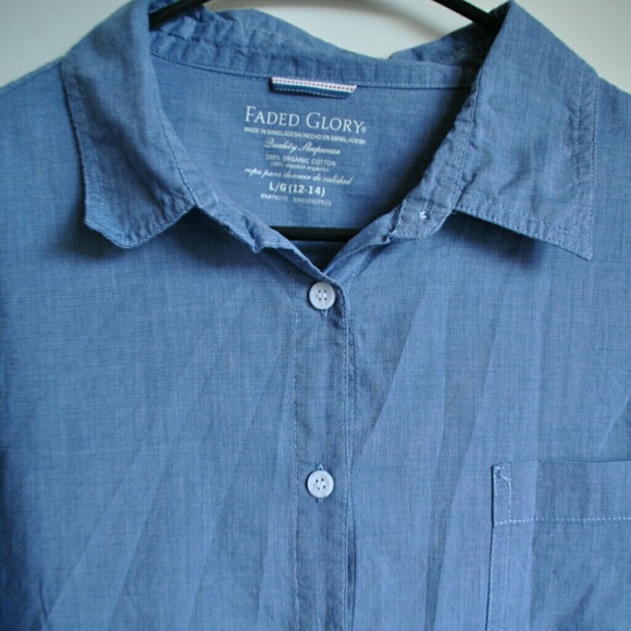 Blue Button Down - Picture 3 of 4