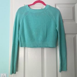 Teal Crop Sweater