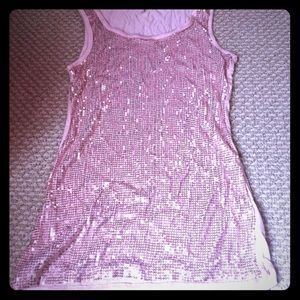 Blush pink sequin tank