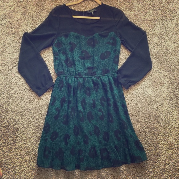 Teal print dress - Picture 1 of 1