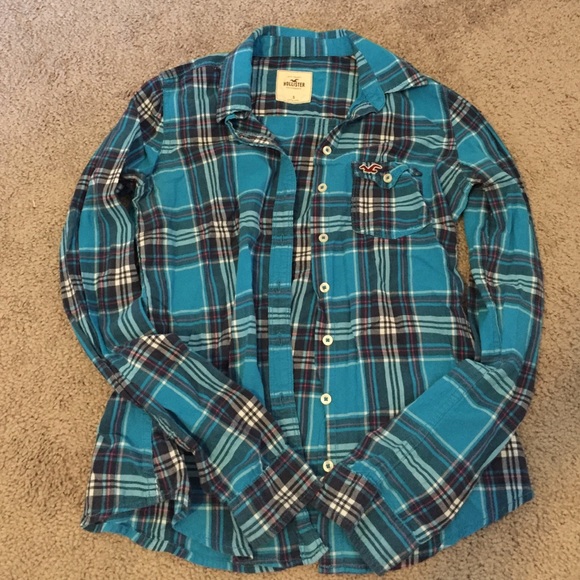 Blue plaid Hollister flannel