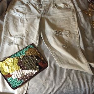 Distressed cropped boyfriend jeans