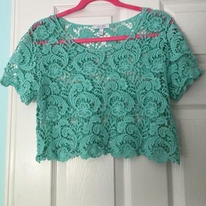 Teal Knit Crop Top