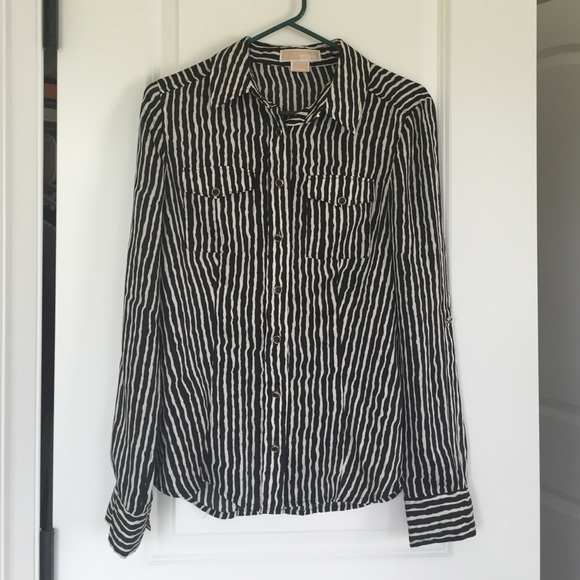 Michael Kors striped collared shirt