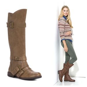 JustFab Taupe Maddox Riding Boot
