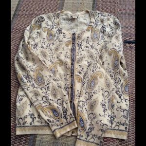 Vintage floral button up sweater