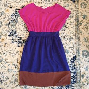 black rain purple/navy/brown dress nwt