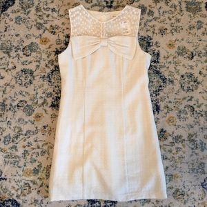 cream bow dress