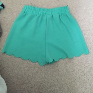 teal shorts