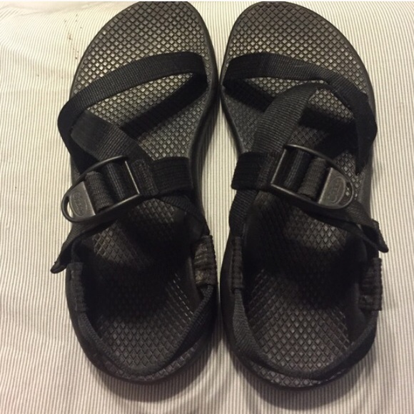 Black strapped Chacos sandals