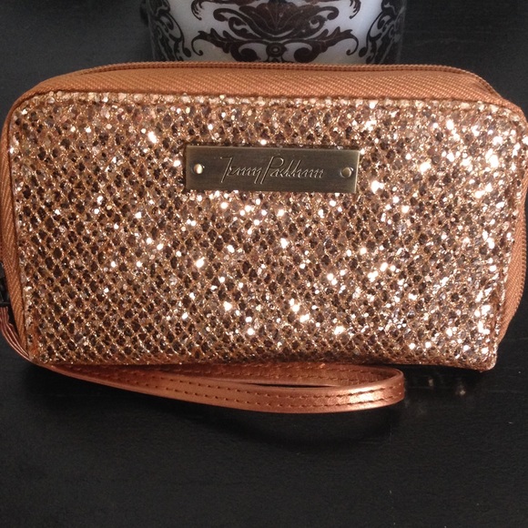 Small gold & sparkly wristlet/wallet