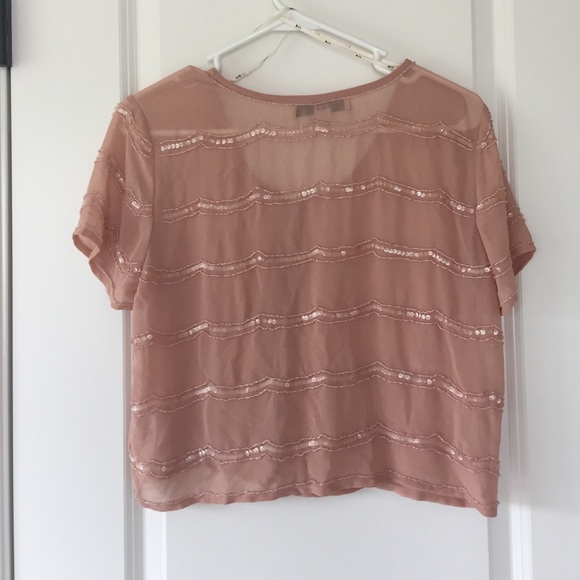 Girly light pink sequined short sleeve jacket! - Picture 2 of 4