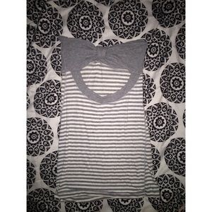 Grey Striped Tube Top