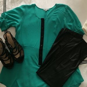 NWOT naked zebra teal tunic