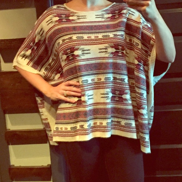 Aztec Print Poncho