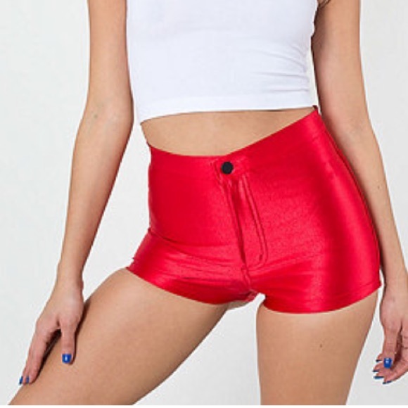 American Apparel Disco Shorts in Red.