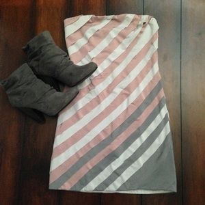 Strapless dress size M Grey/Silver/Light Pink