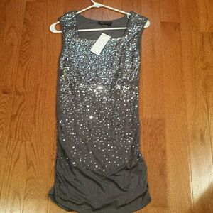 Bcbg silver sparkle dress