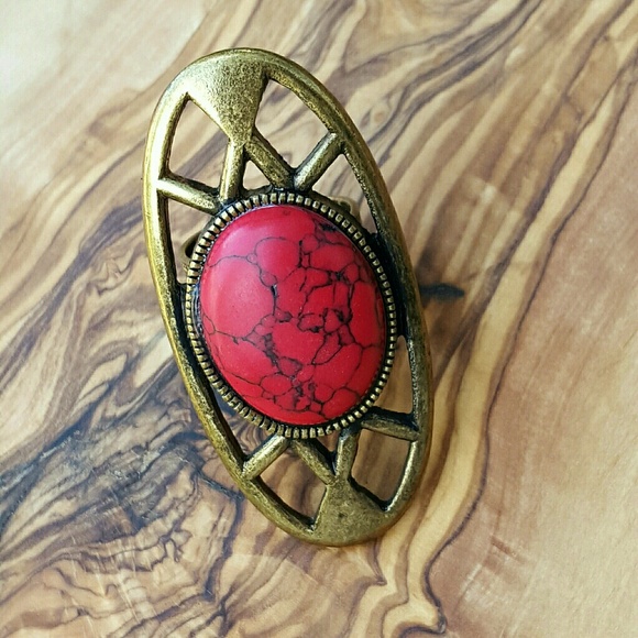 Samantha Wills Red Stone and Brass Ring! - Picture 4 of 4