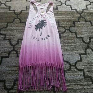 Pink Victoria's Secret tank top with fringe bottom